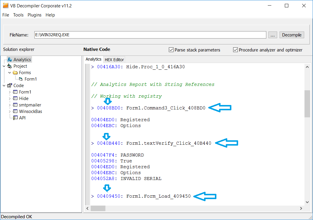 VB Decompiler Analytic Features - Jumps