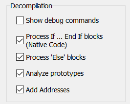 VB Decompiler Analytic Features - Settings