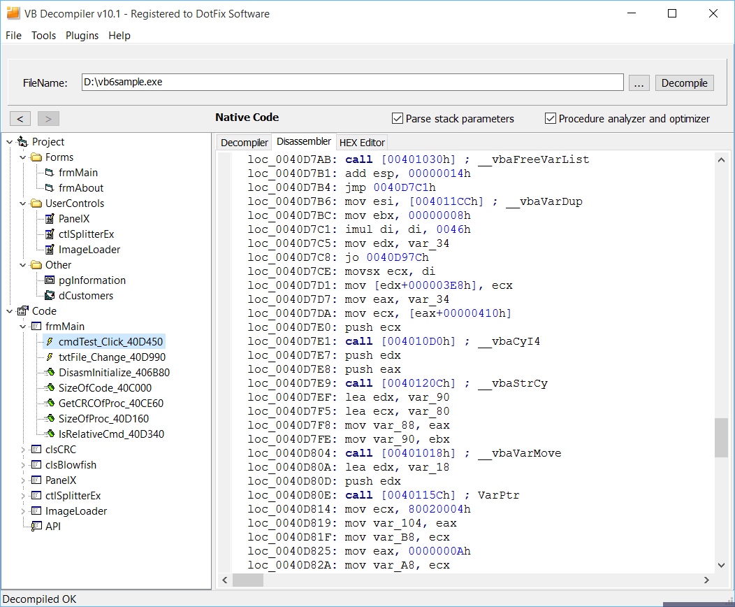 Visual Basic Program Decompiler