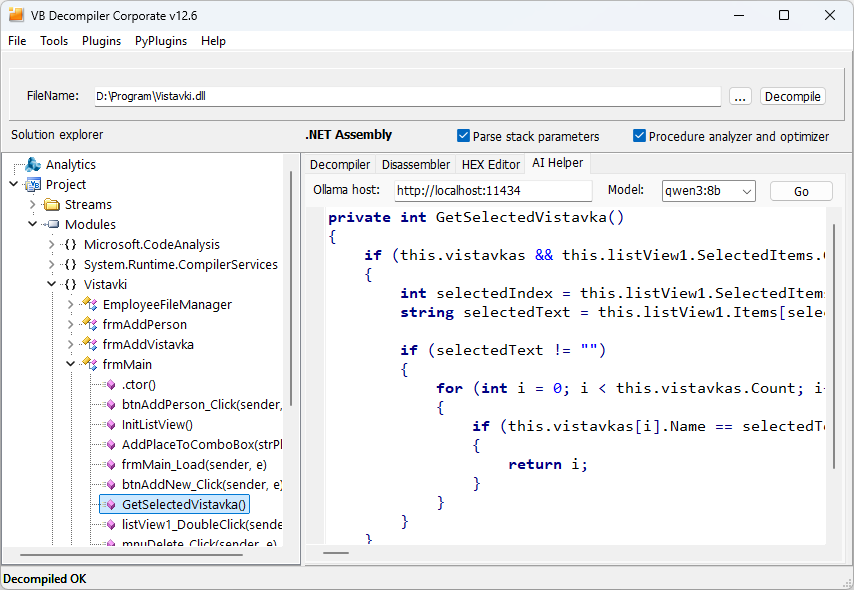VB Decompiler - AI Optimized C# Code