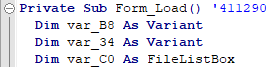 VB Decompiler dichiarare variabili