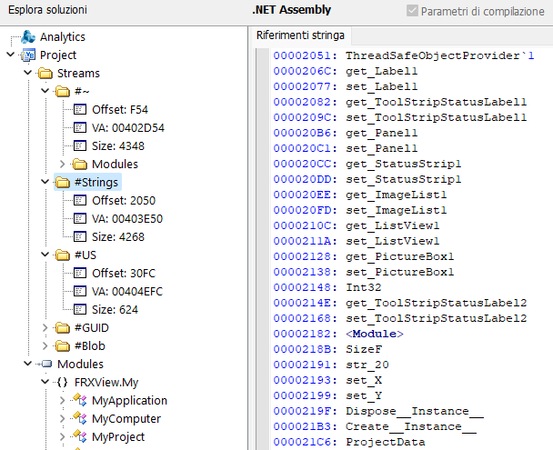 VB Decompiler stringhe .NET