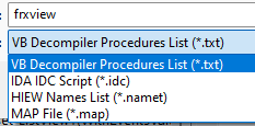 VB Decompiler 手順のリストを保存する