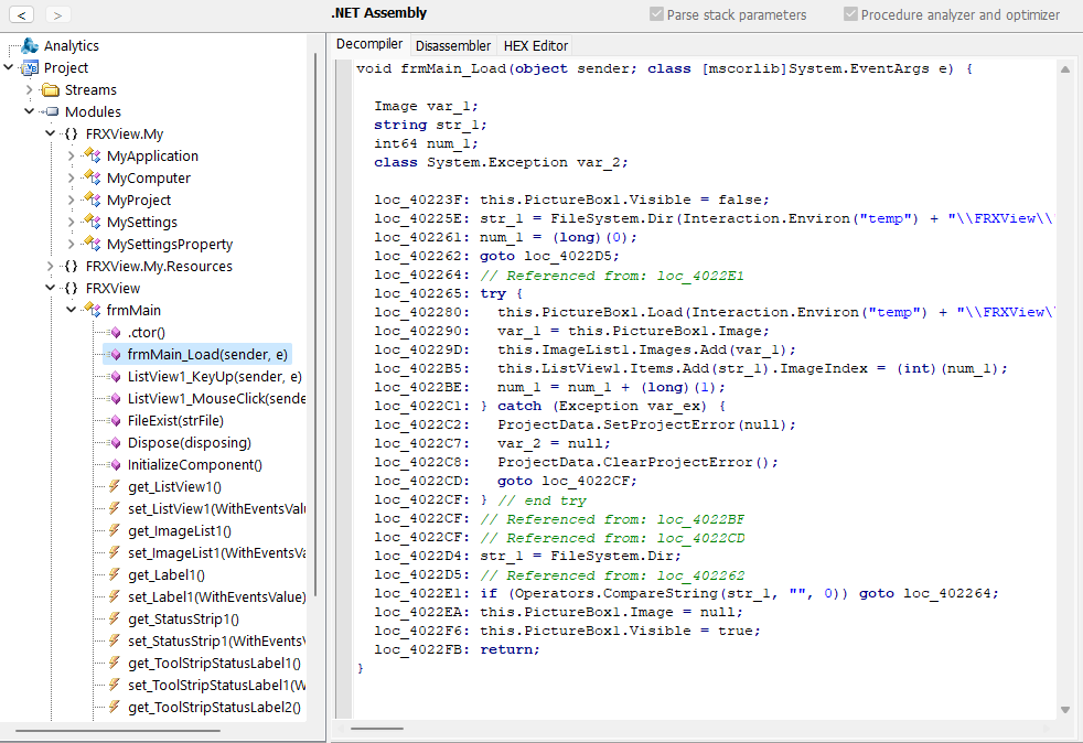 VB Decompiler .NET Decompilation