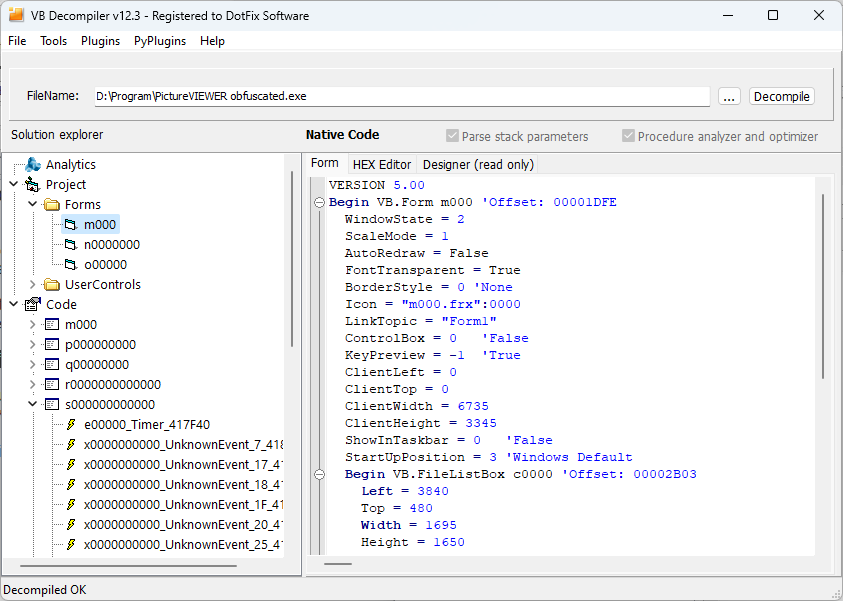 VB Decompiler Obfuscation Request