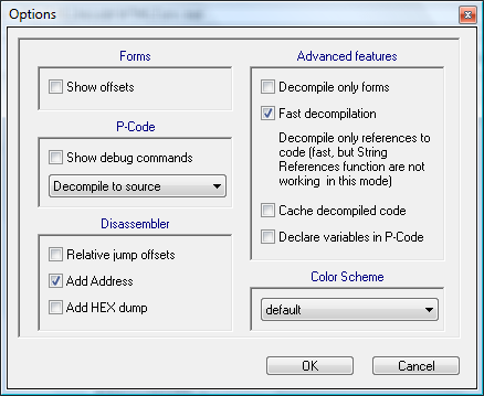 VB Decompiler Options