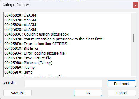 VB Decompiler String References