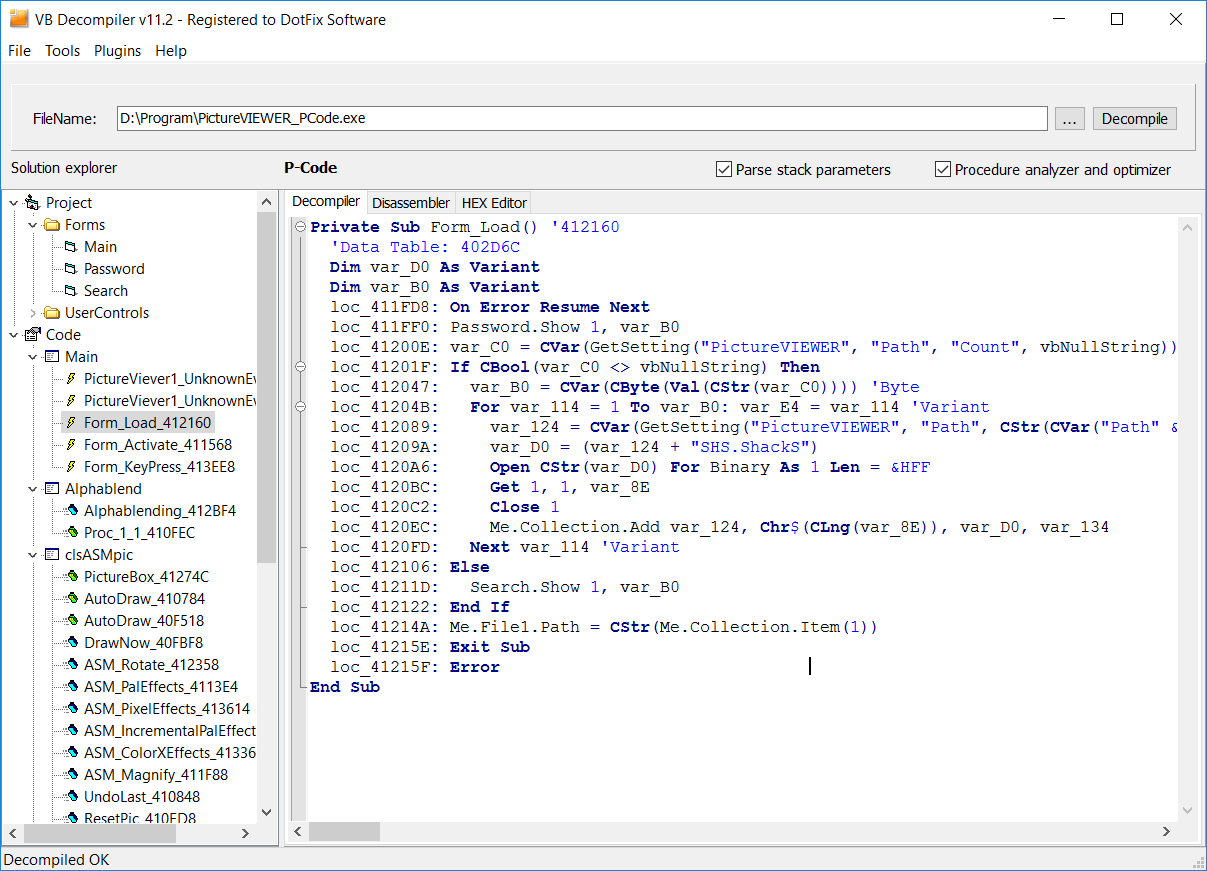 VB Decompiler - Products - Visual Basic 19.19 decompiler and .NET