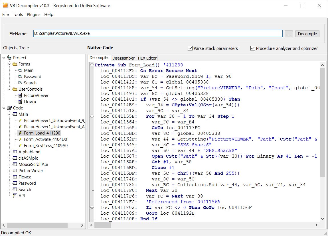 VB Decompiler v10.3