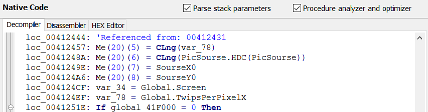 VB Decompiler new arrays