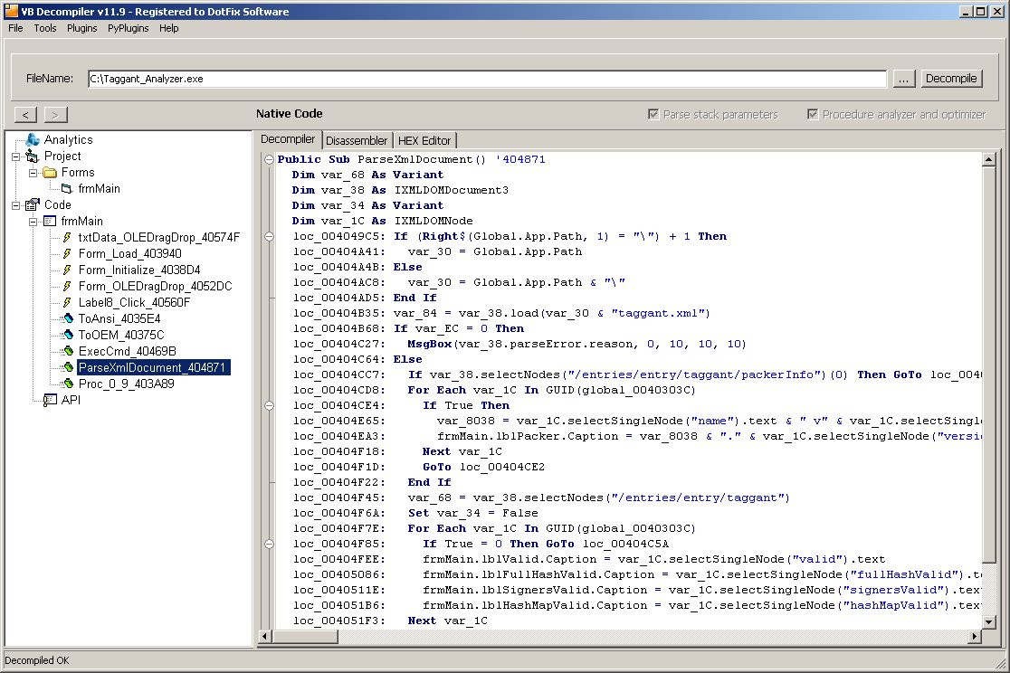 VB Decompiler compatibility with Windows XP