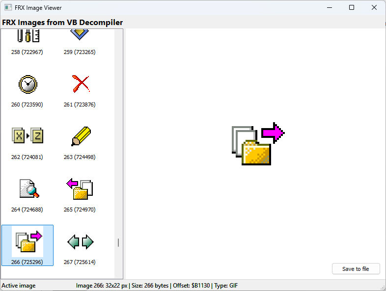Viewing and exporting an FRX image recovered from a VB5/6 program