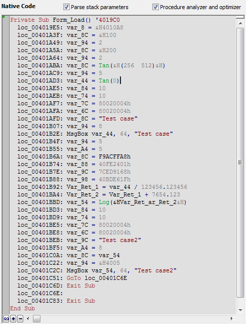 VB Decompiler v8.4 FPU emulator